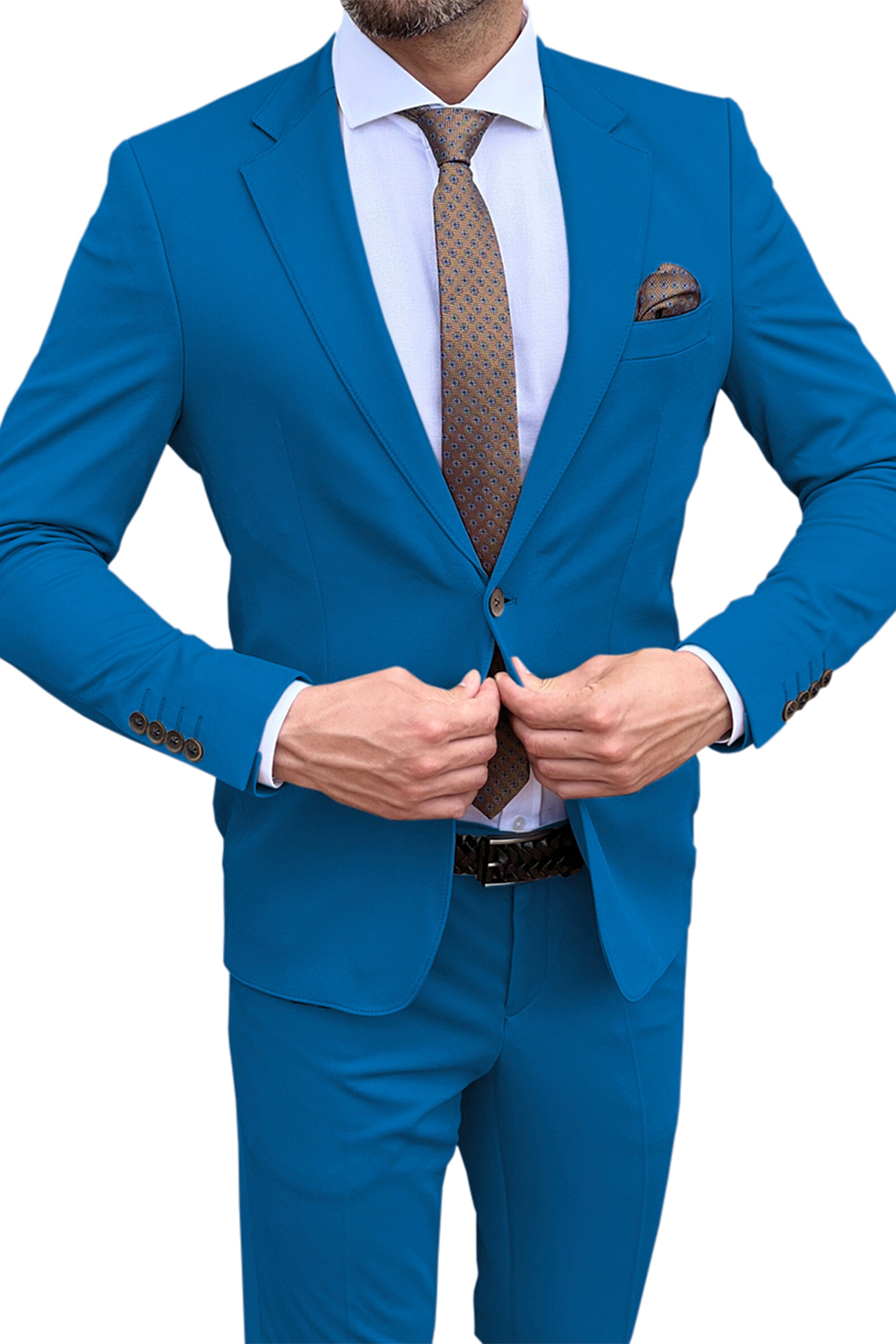 aesido 2 Piece Double Button Notch Lapel Suit For Men