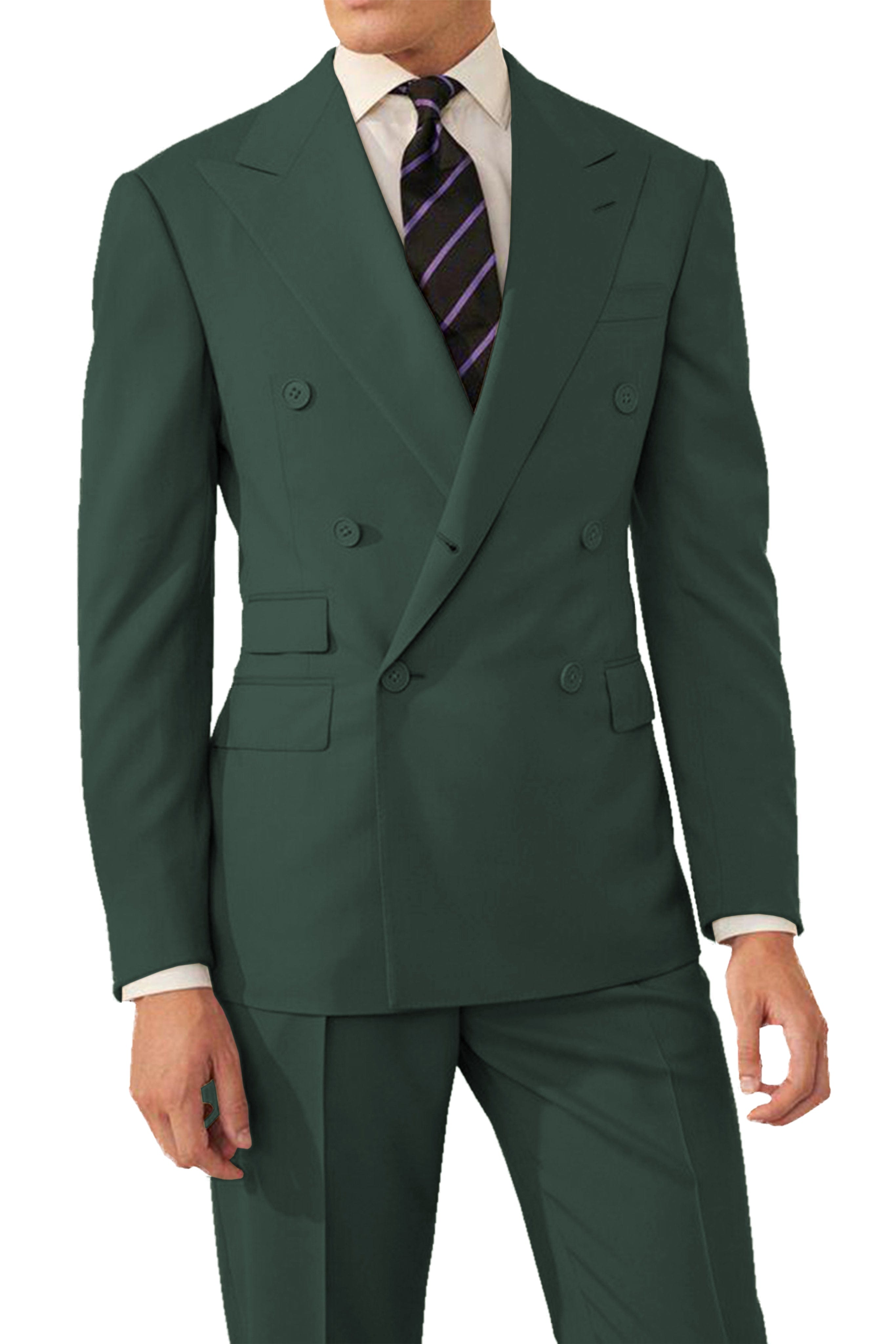 aesido 2 Pieces Double Breasted Men's Suit  (Blazer+Pants)