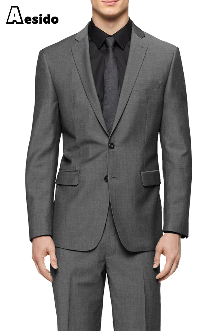 aesido 2 Pieces Notch Lapel Jacket（Blazer+Pants）