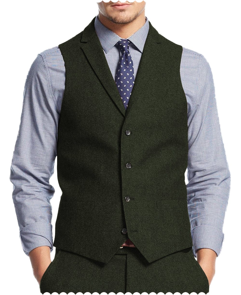 aesido 2 Pieces Notch Lapel Men's Waistcoat (Vest+Pants)