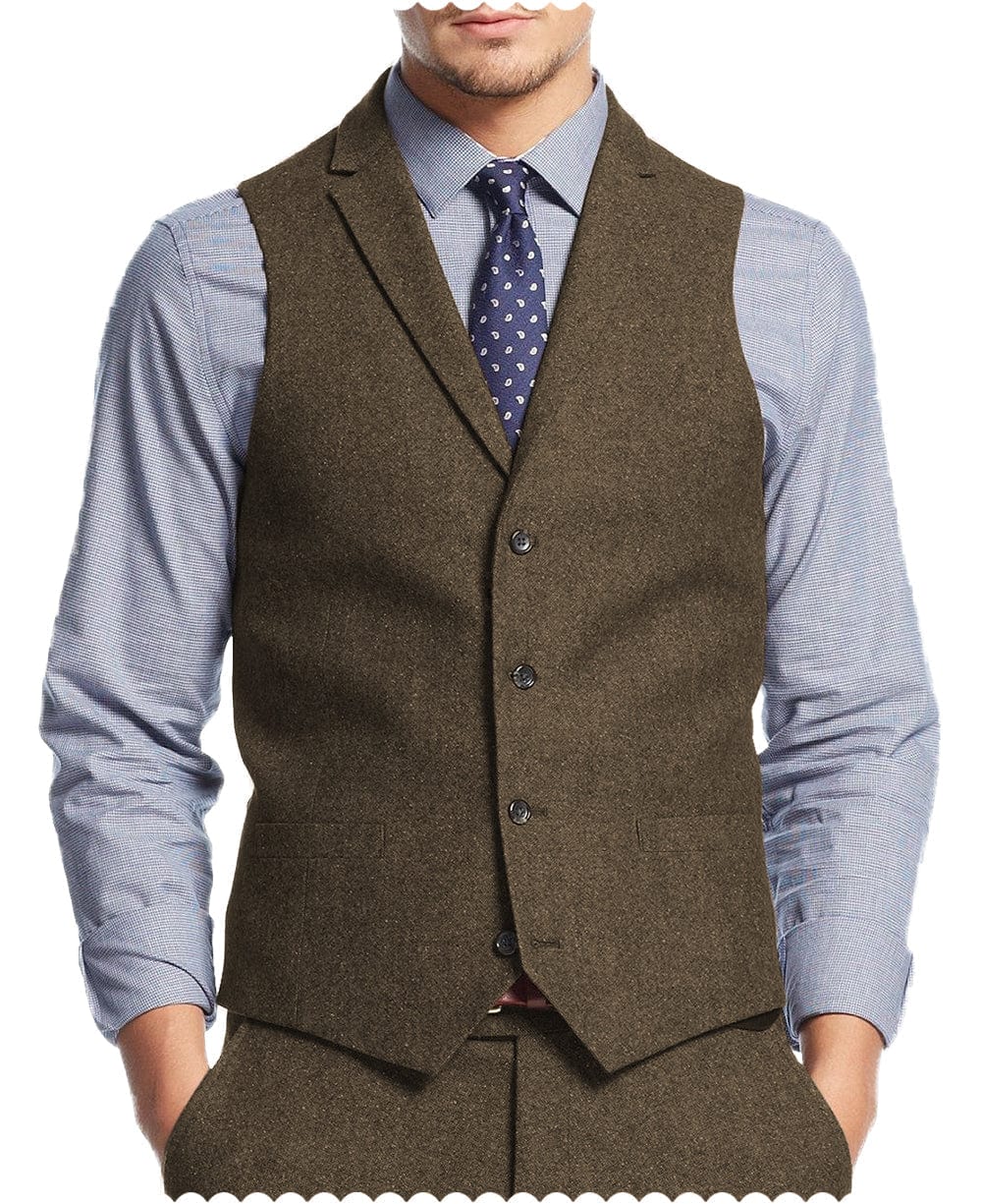 aesido 2 Pieces Notch Lapel Men's Waistcoat (Vest+Pants)