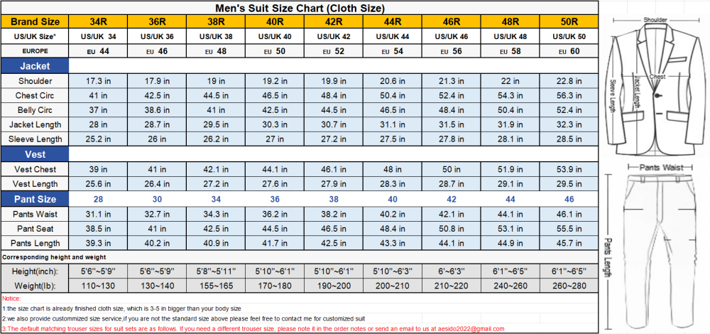 aesido 3 Piece Notch Lapel Men Suit（Blazer+Vest+Pants）