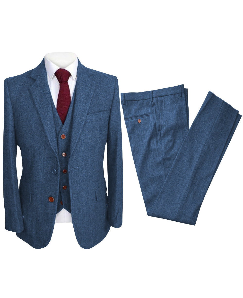 aesido 3 Pieces Business Mens Suit For Wedding (Blazer+vest+Pants)