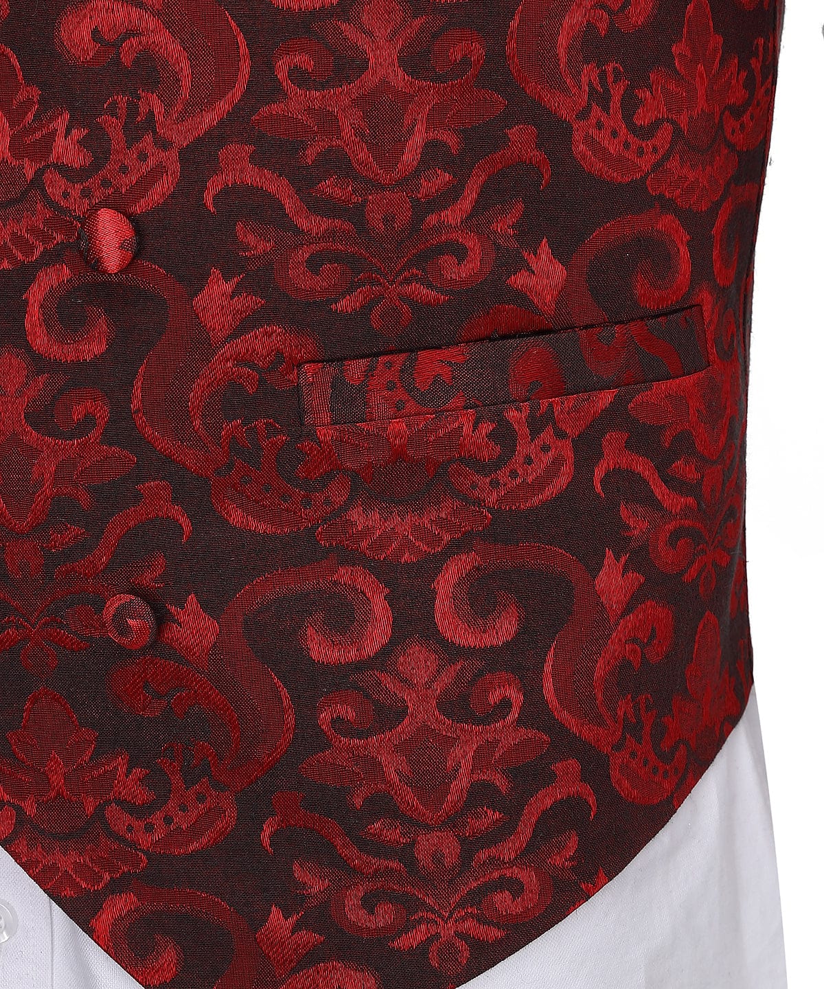 Aesido Double Breasted Patterned U Neck Waistcoat