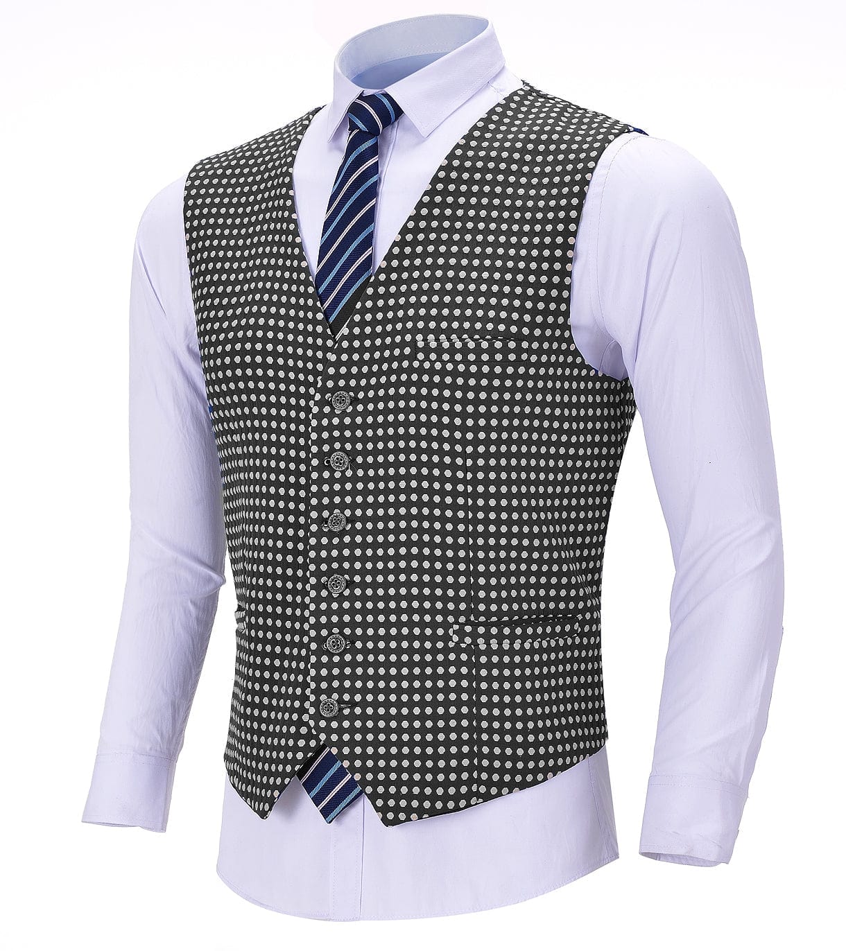 aesido Fashion Solid Suit Vest Point V Neck Waistcoat