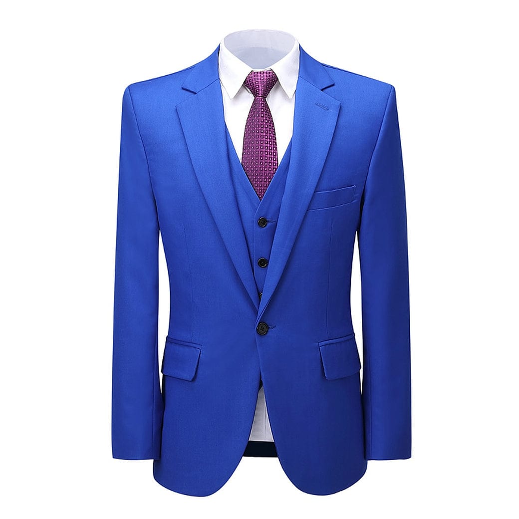 aesido Formal Notch Lapel 3 Pieces Mens Suit For Wedding (Blazer+vest+Pants)