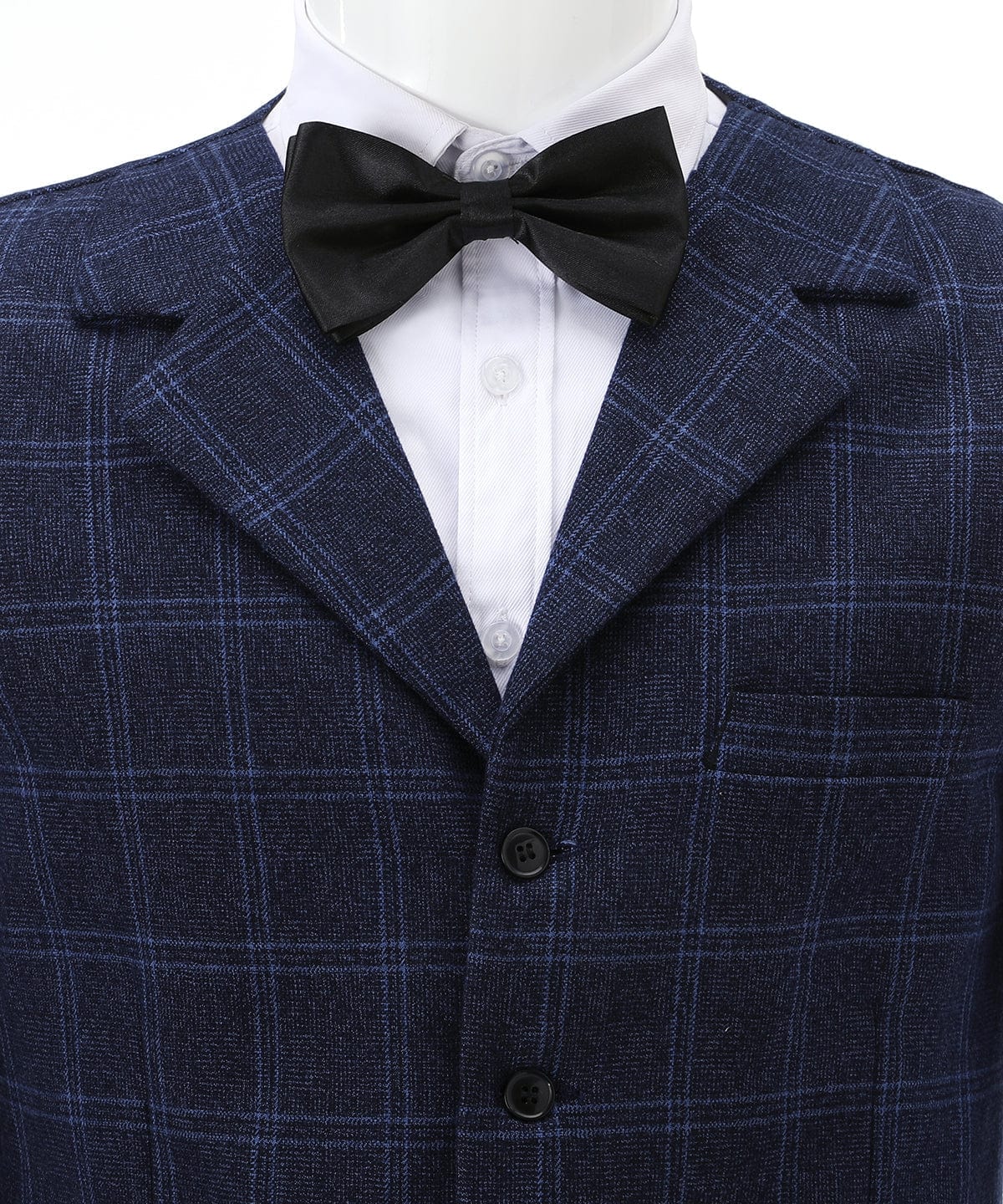 aesido Formal Plaid Notch Lapel Waistcoat Slim Fit Suit Vest