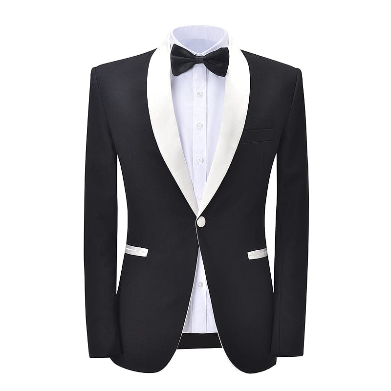 aesido Formal Shawl Lapel 2 Pieces Mens Suit Solid Tuxedos (Blazer+Pants)