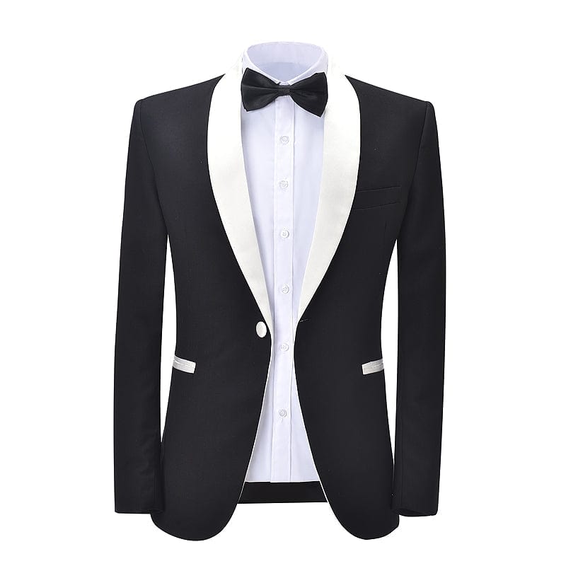 aesido Formal Shawl Lapel 2 Pieces Mens Suit Solid Tuxedos (Blazer+Pants)