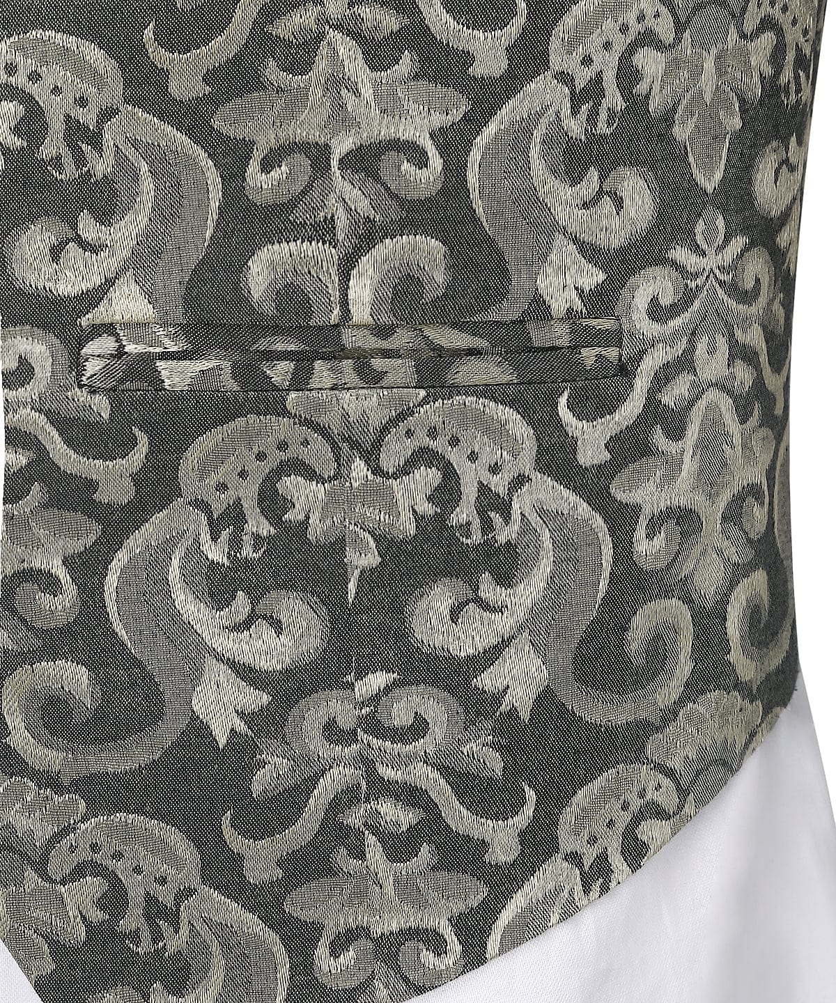 Aesido Gold Patterned V Neck Waistcoat