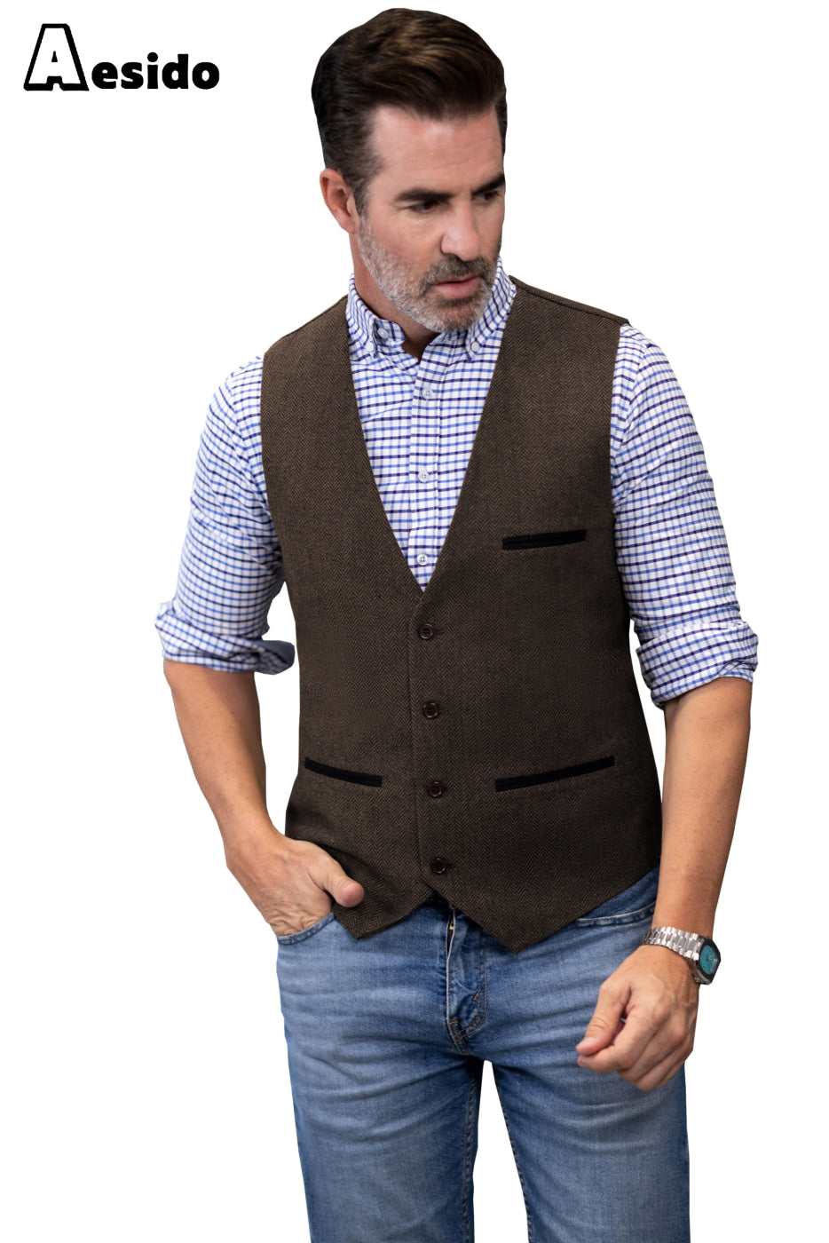 aesido Leisure V Neck Vest For Men