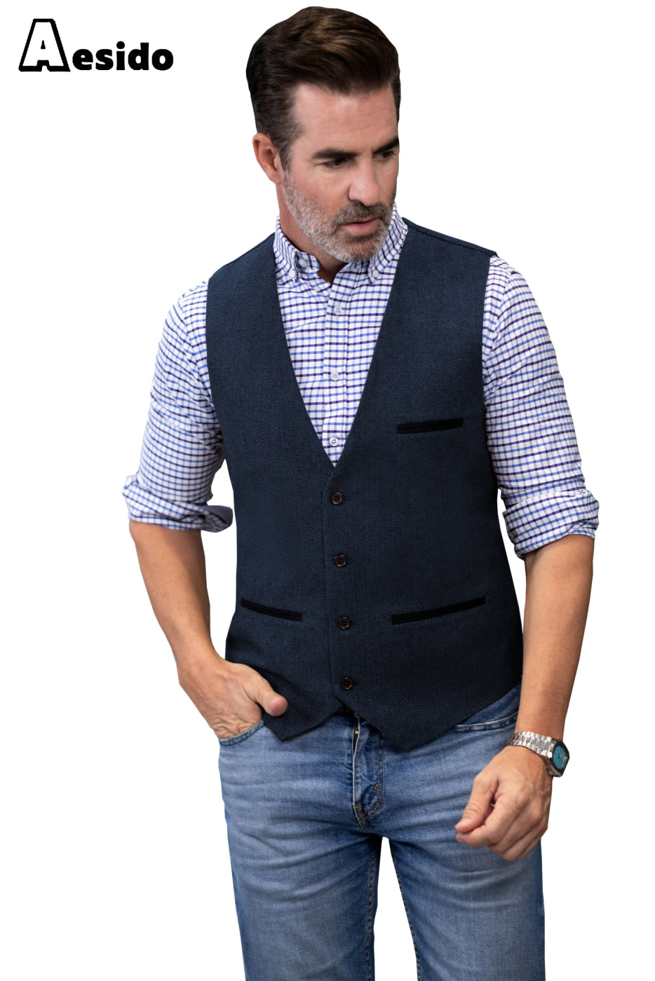 aesido Leisure V Neck Vest For Men