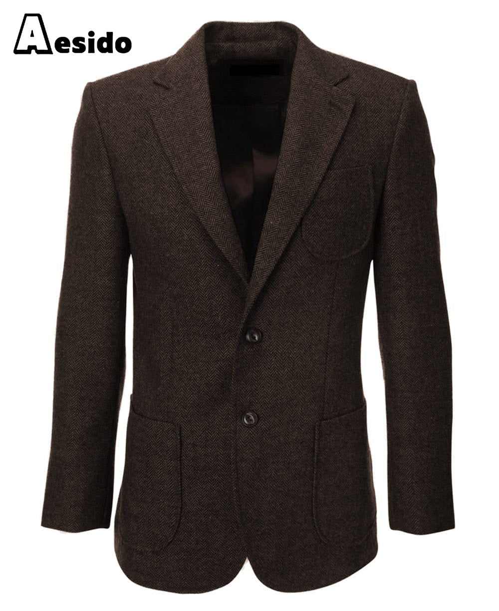 aesido Men‘s Double Button Notch Lapel Blazer