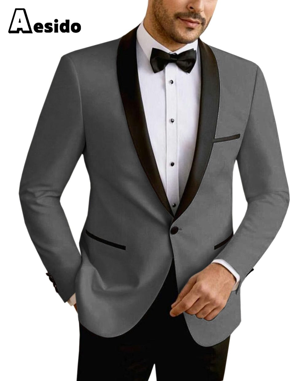 aesido Men's Shawl Lapel  Blazer For Party