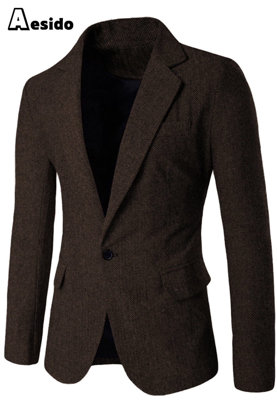 aesido Men's Single Button Blazer