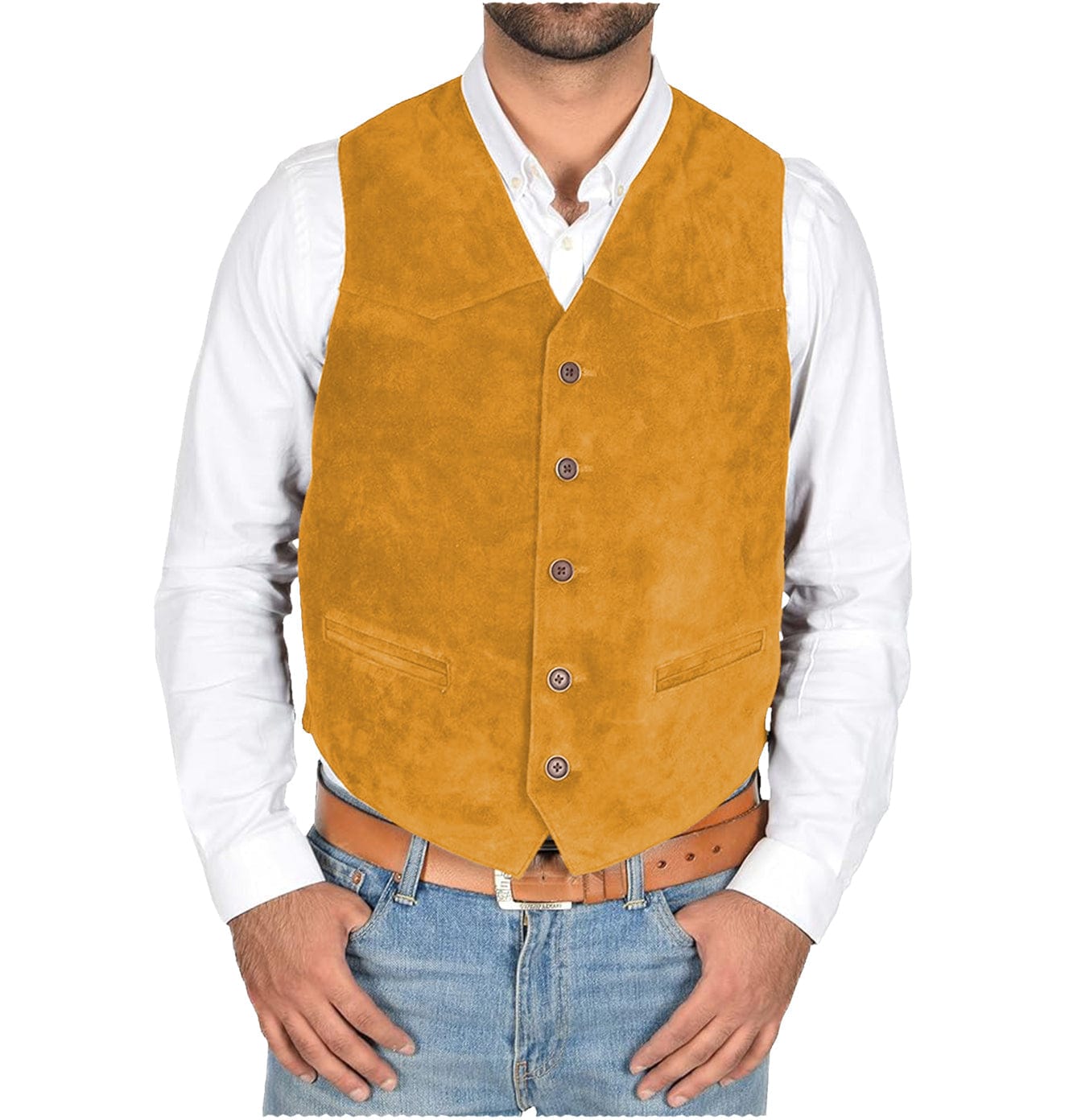 aesido Men's Vest V Lapel Waistcoat