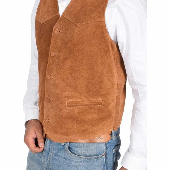 aesido Men's Vest V Lapel Waistcoat