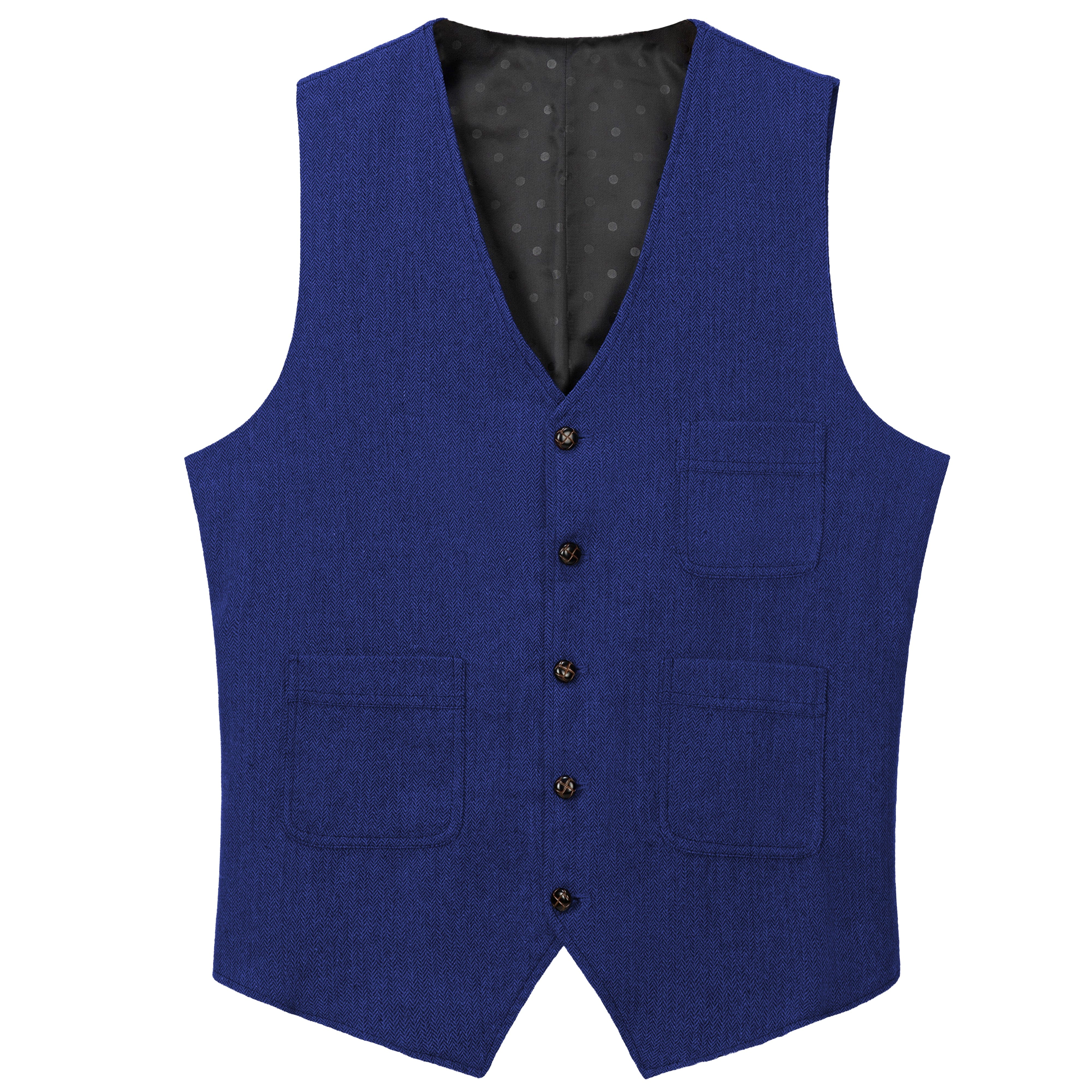 aesido Mens Business Casual Single Breasted V Neck Waistcoat