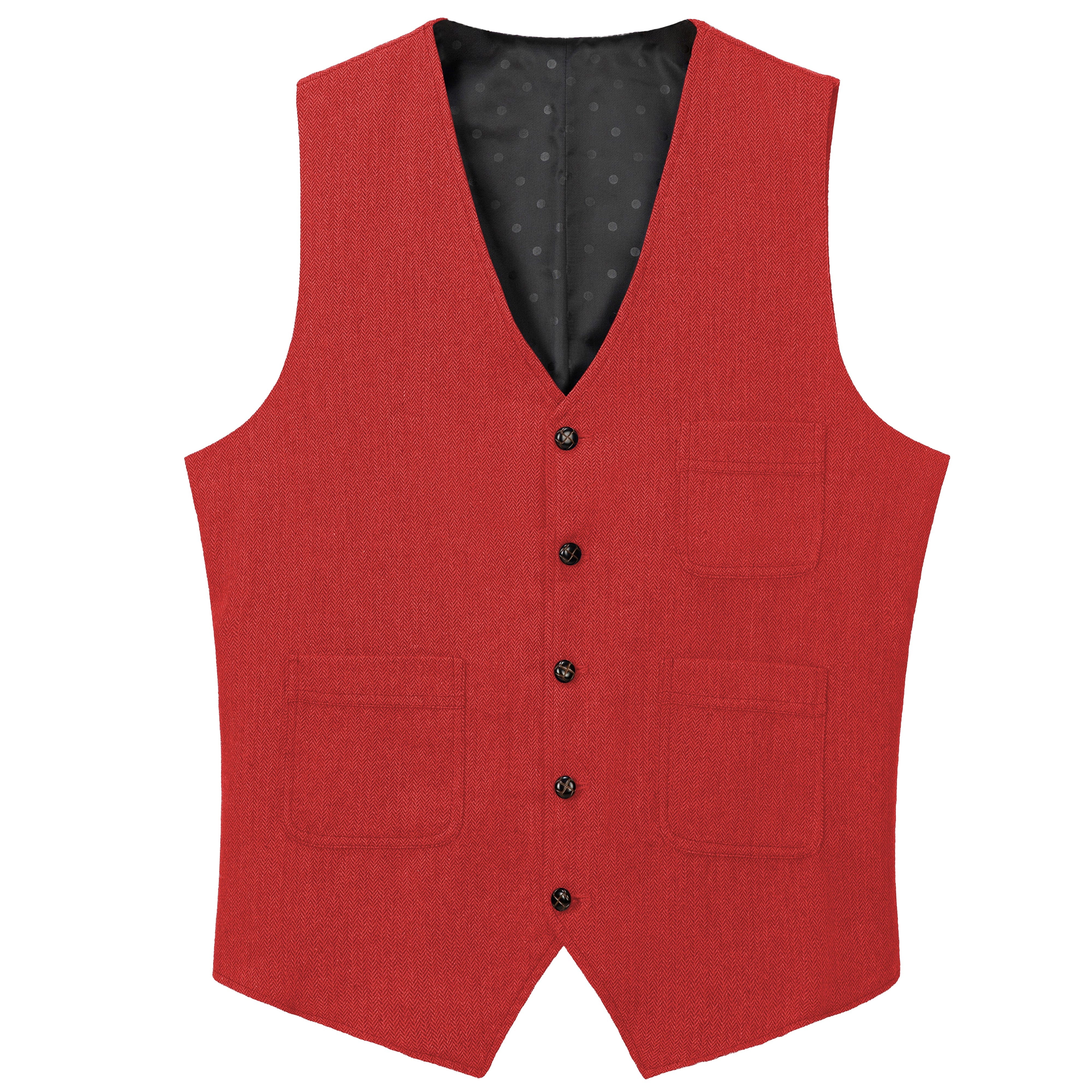 aesido Mens Business Casual Single Breasted V Neck Waistcoat