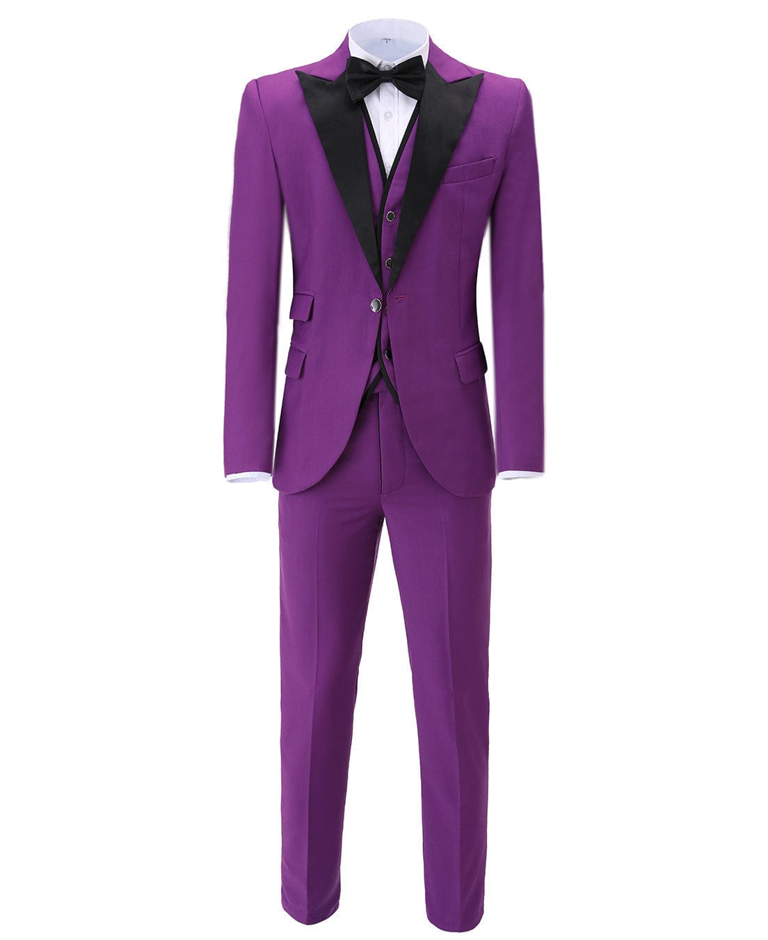 aesido Peak Lapel 3 Pieces Mens Suit For Wedding (Blazer+vest+Pants)