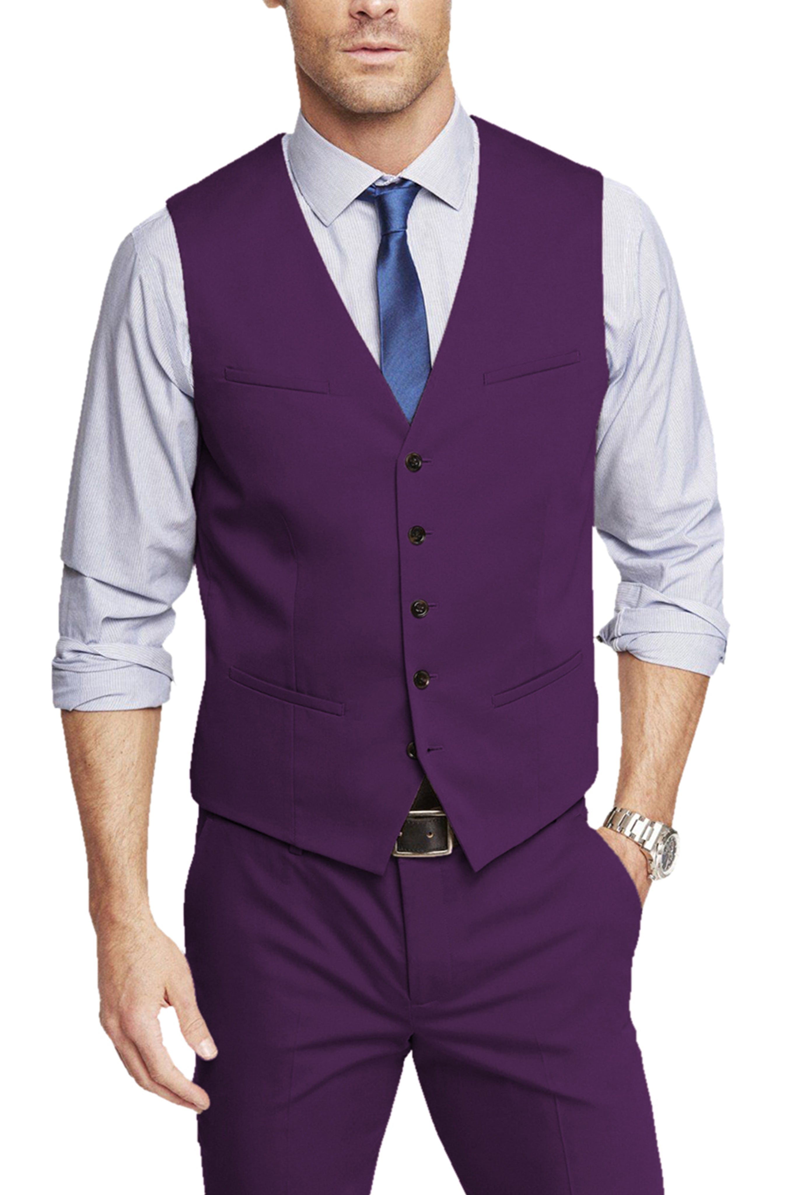 aesido Single Breasted V Neck Men's Waistcoat