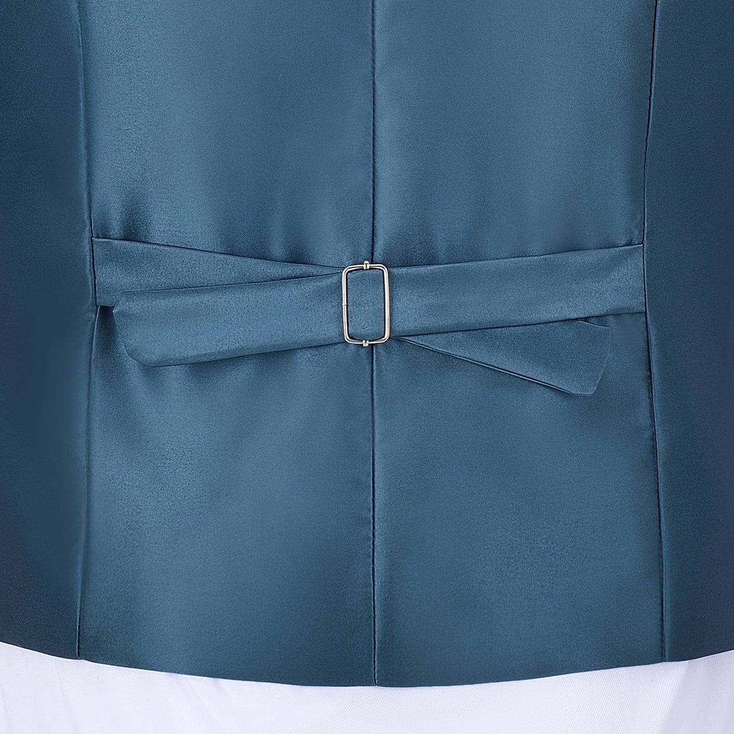 aesido Teal Herringbone V Neck Waistcoat